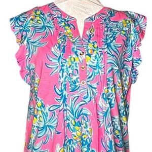 NWT Lilly Pulitzer Golda Top Pelican Pink Beat the Heat Small MSRP $78